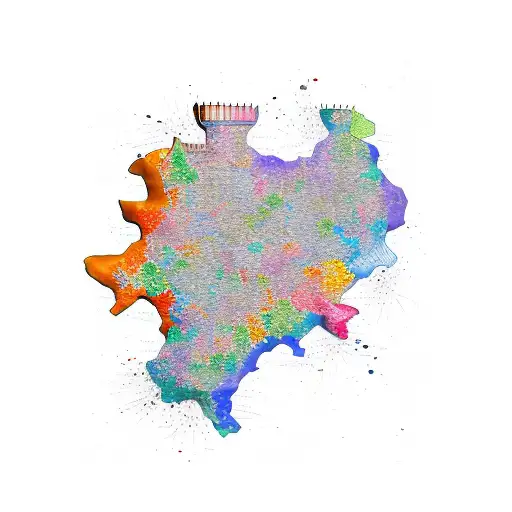 A Map Of Italy Composed Of Vibrant Watercolor Brushstrokes