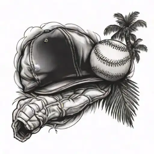 Baseball And Palm Tree