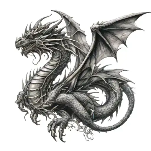 Dragon On Chest And Shoulder