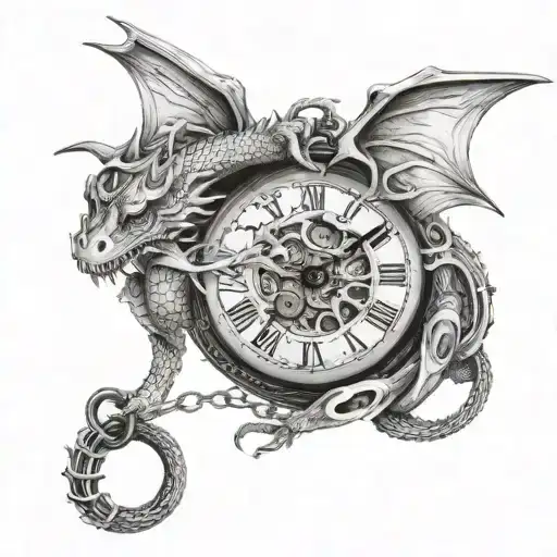 Wood Dragon Wrapped Around Pocket Watch