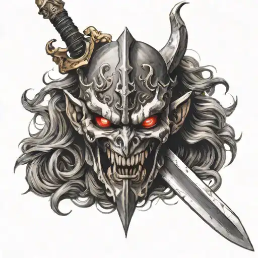Demon Mask Slayer Sword