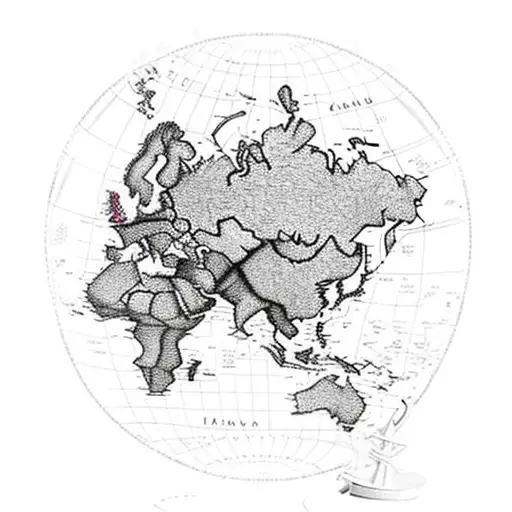 World Map With Aeroplane And Anchor