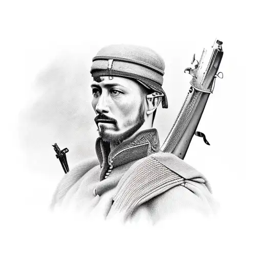 A Realistic Portrait Of A Famous Historical Fighter