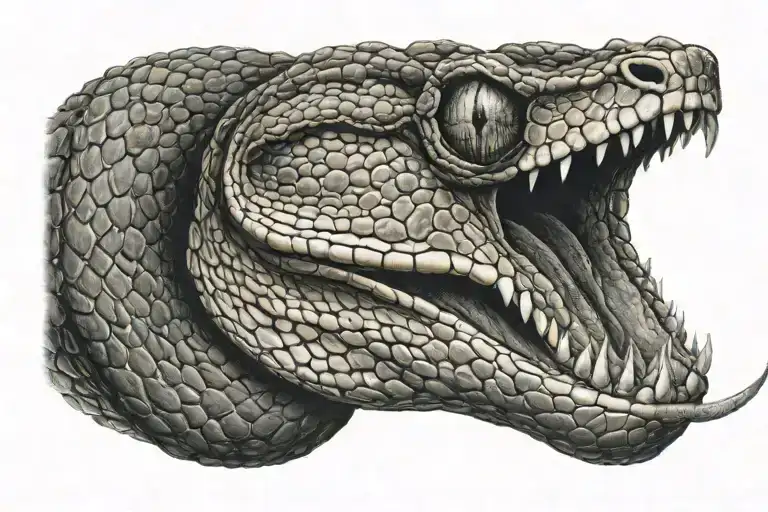 Snake Head In Profile Looking