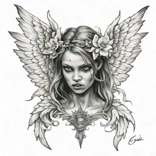 Girl Angel Demon Portrait