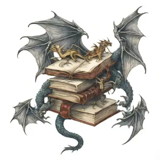 Book Surrounded By Dragons Flying