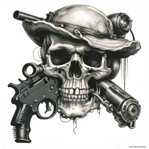 Skull And Tattoo Gun