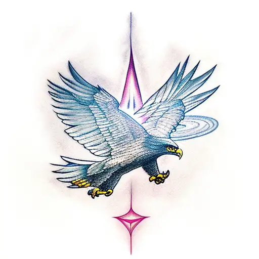 An Eagle Soaring Through A Symphony Of Chakra Symbols
