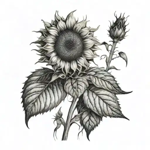 Goth Sunflower Blooming
