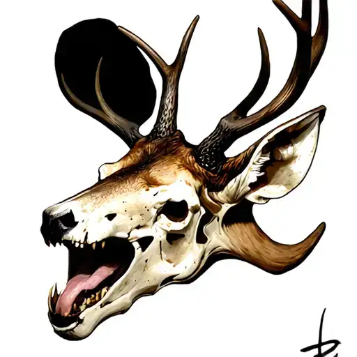 Deer Skull Open Mouth