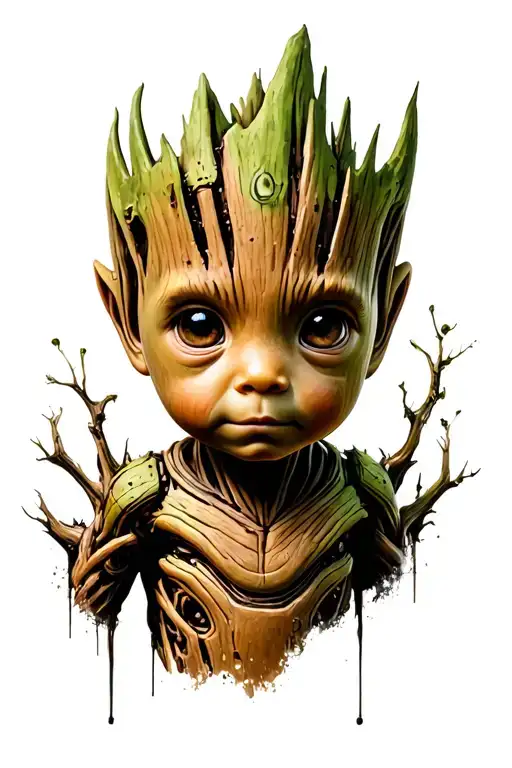 Baby Groot Appareil Photo Realistic Portrait