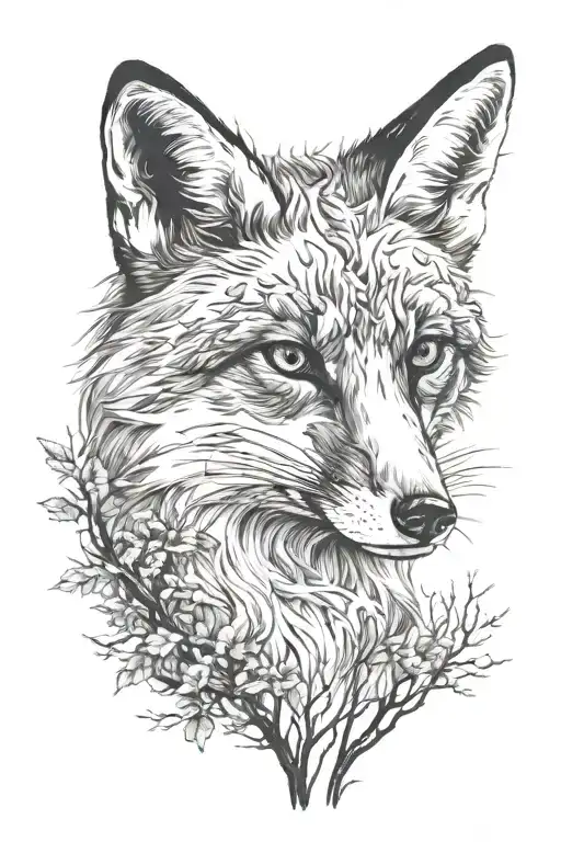 Fox With Trees