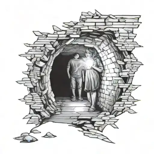 Mom Holding A Light At The End Of A Tunnel While Son Is On The Other Sids