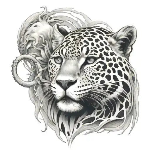 Design A Jaguar With A Spider In A Form Of Yingyang