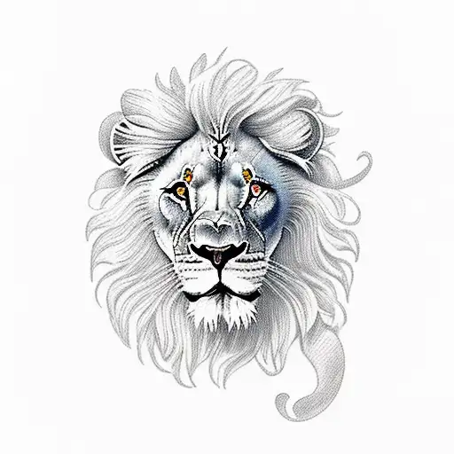 Lion With Rose And Butterfly