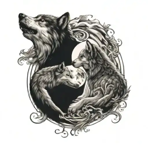 Ying Yang Wolfs Chasing The Sun
