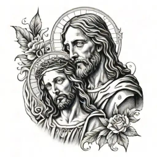 Jesus And Mary Half Sleeve