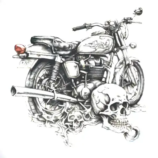 Motorbike And Skull