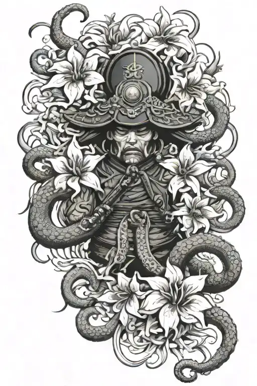 Octupus Samurai Flowers Blooming