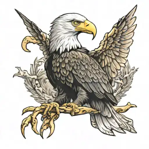 Fish Eagle Catching Gold Bar Sigma Male