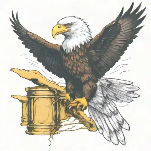 Front Facing Fish Eagle Catching Gold Bar Sigma Male