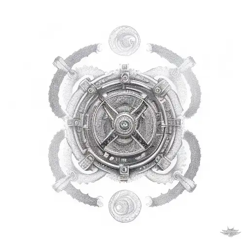 Dharma Wheel And Dragon