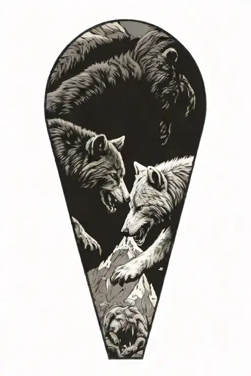 Wolf And Bear Fighting Stance