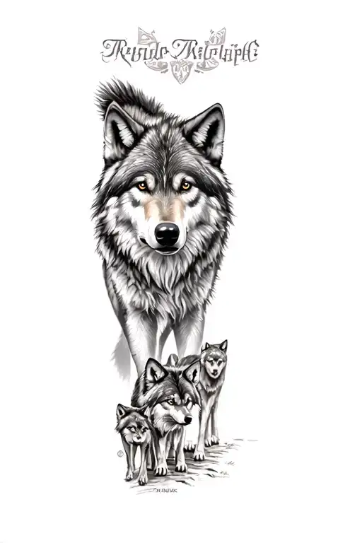 A Wolf And 2 Other Wolves On A Path