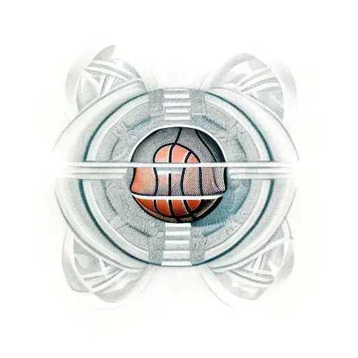 A Stack Of Money With A Basketball Hoop In The Background