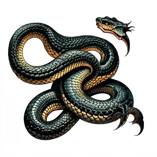 Snake With Leviathan Symbol
