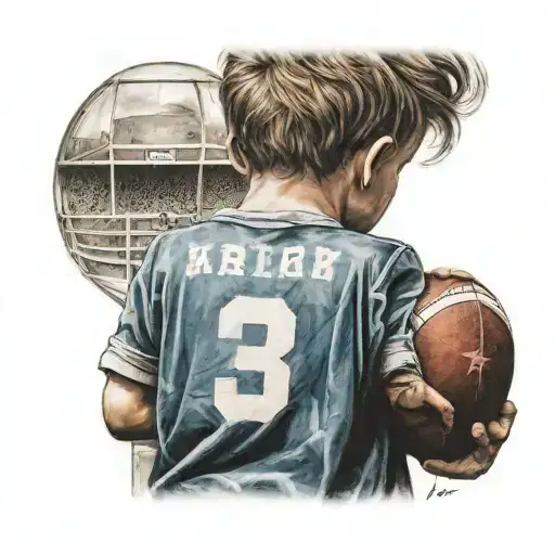 Child From Behind With Football