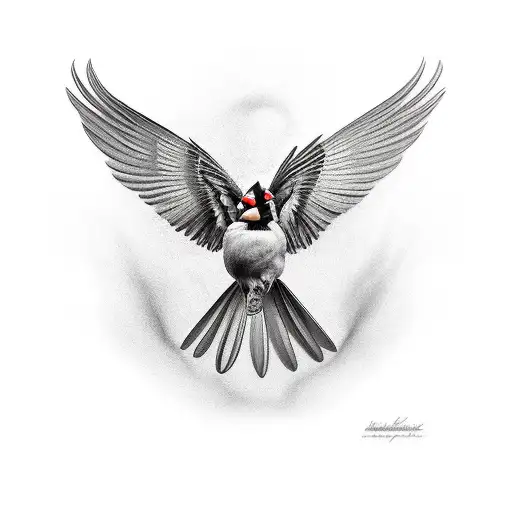 Black And Grey Realistic Cardinal