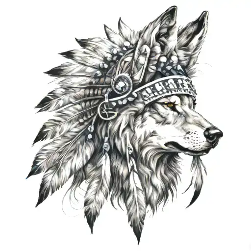 Indian Wolf Headdress