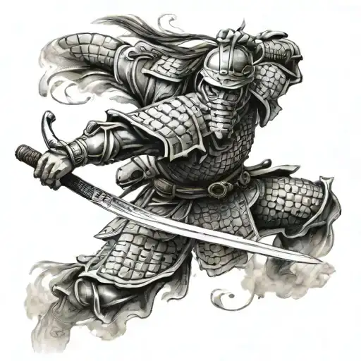 Samurai Warrior Battling