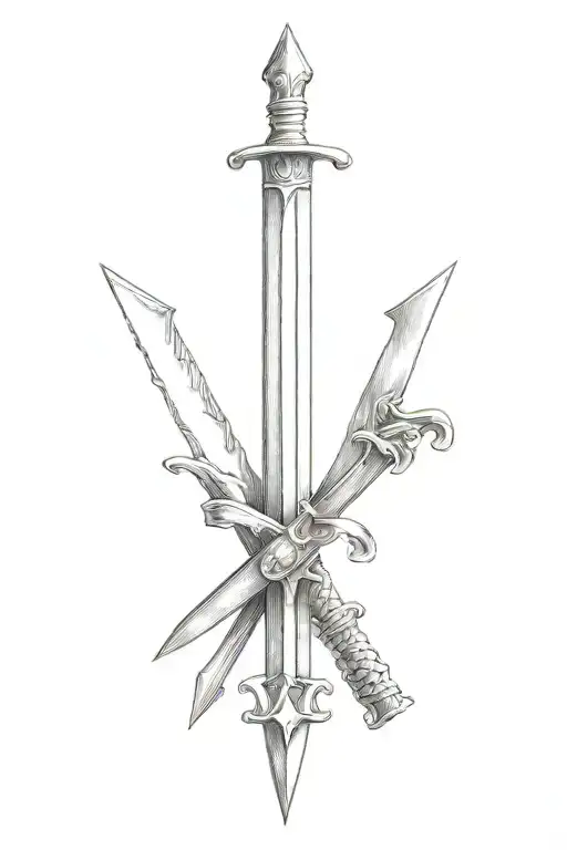 The Letter V With Sword Piercing