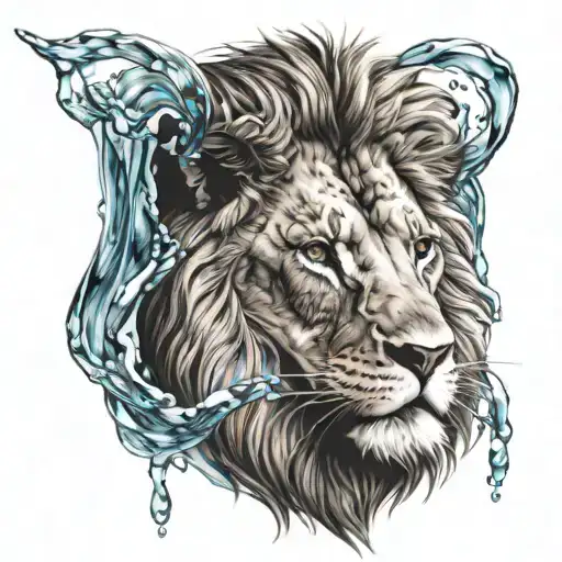 Lion And Water