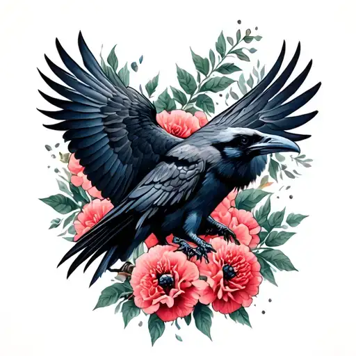 Ravens And Carnations Tatto