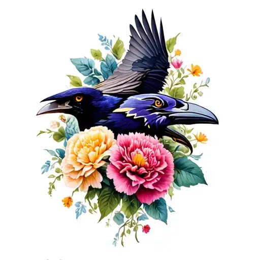 Ravens And Carnations Tatto