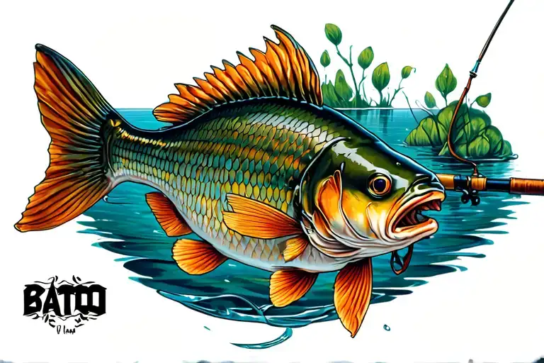 Carp And Fishing Rod