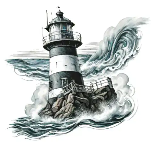 Lighthouse In The Sea