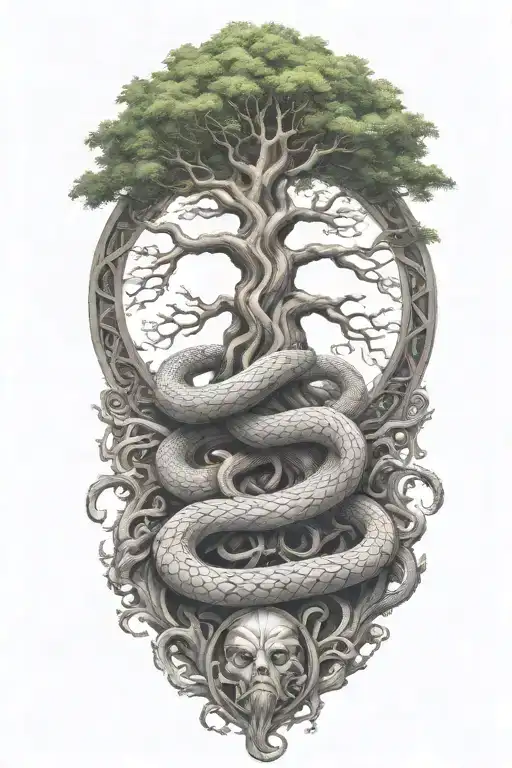 Yggdrasil With Jormungandr