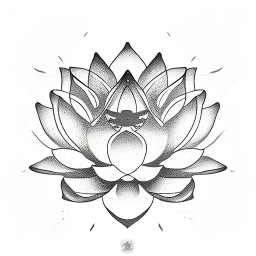 Lotus Flower With A Camera Lens In The Center