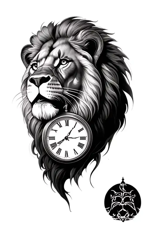 Lion With Clock