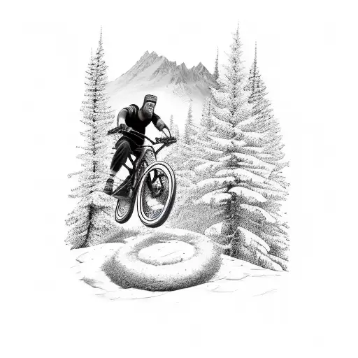 A Man On A Full Suspension Mountain Bike Going Down A Hill So Fast His Skin Is P
