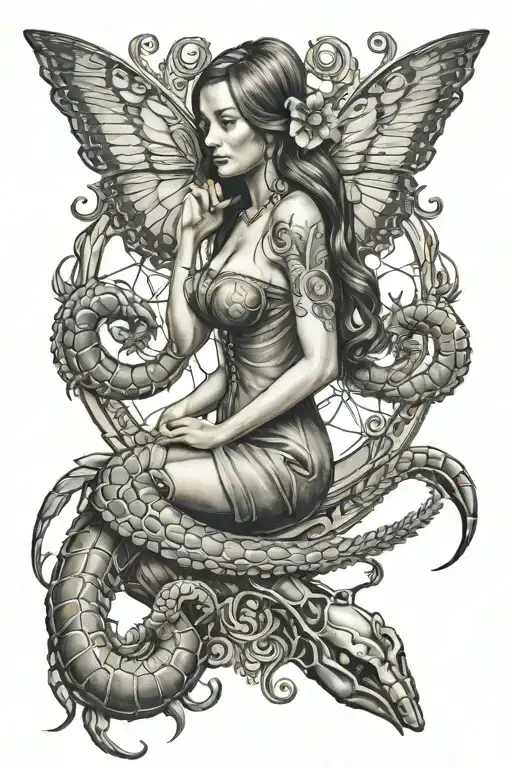 Virgo Lady With Scale And Scorpion Crawling