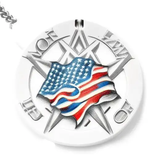 American Flag With Dog Tags