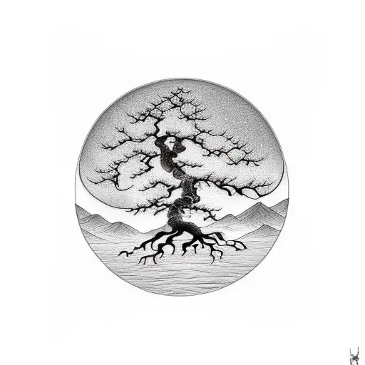 Bonsai Treeand The Moon