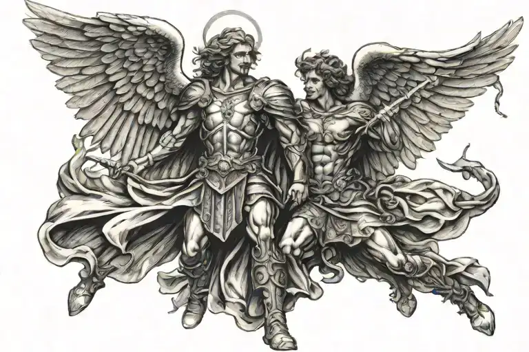 Archangel Michael Slaying Satan