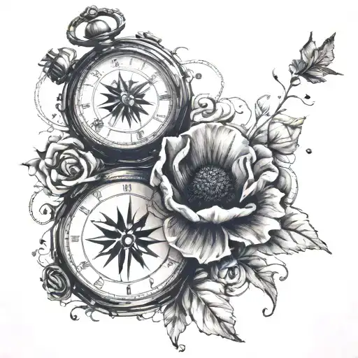 Broken Clock And Compass And Poppy's