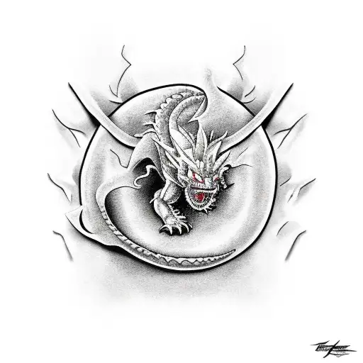 A Fierce Dragon Tattoo Inspired By The Client's Passion For Boxing And Dragon Ball Z